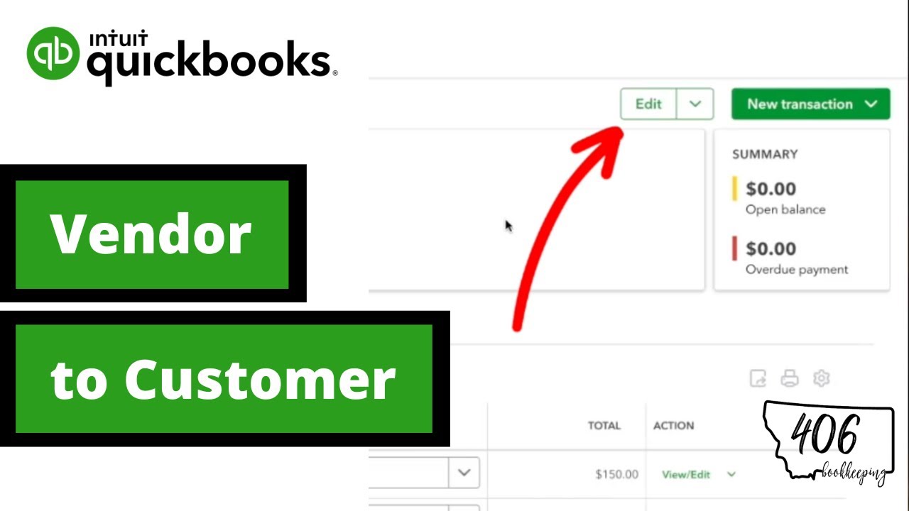 Как изменить поставщика на клиента в QuickBooks Online