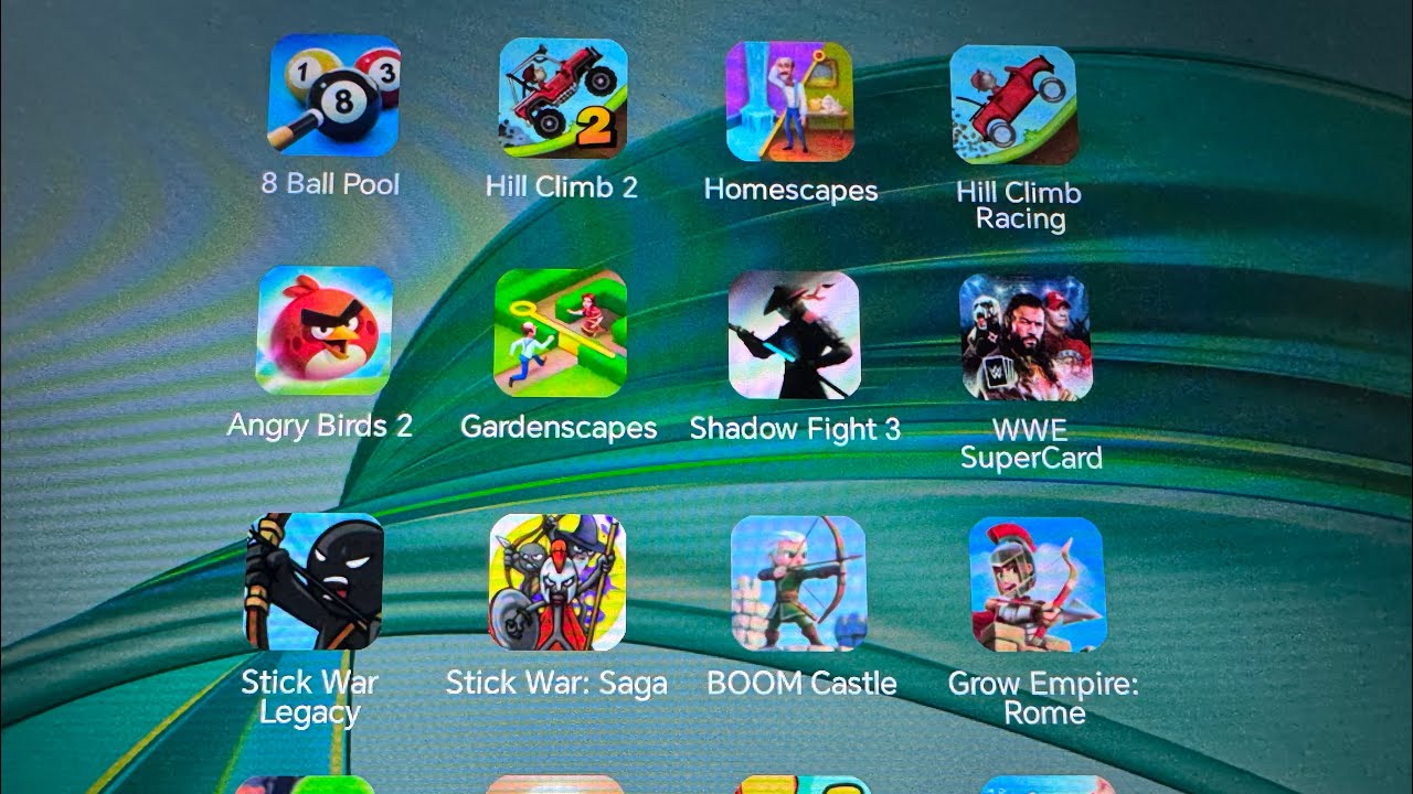 Stick War Legacy ,Hill Climb Racing ,Homescapes…