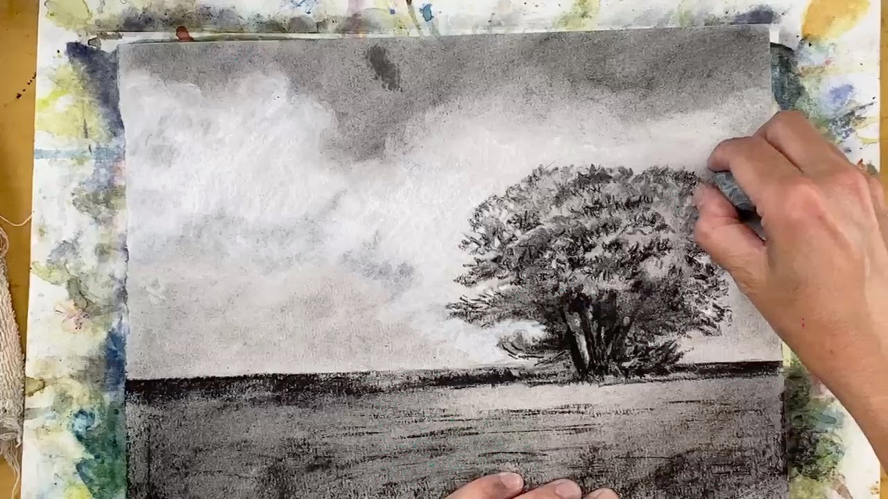Values and visual texture with charcoal