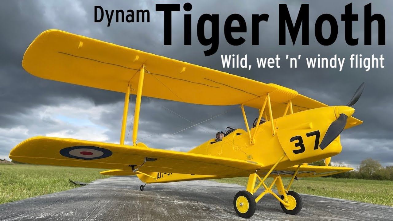 Dynam Tiger Moth bumpy flight one 22nd April 2024