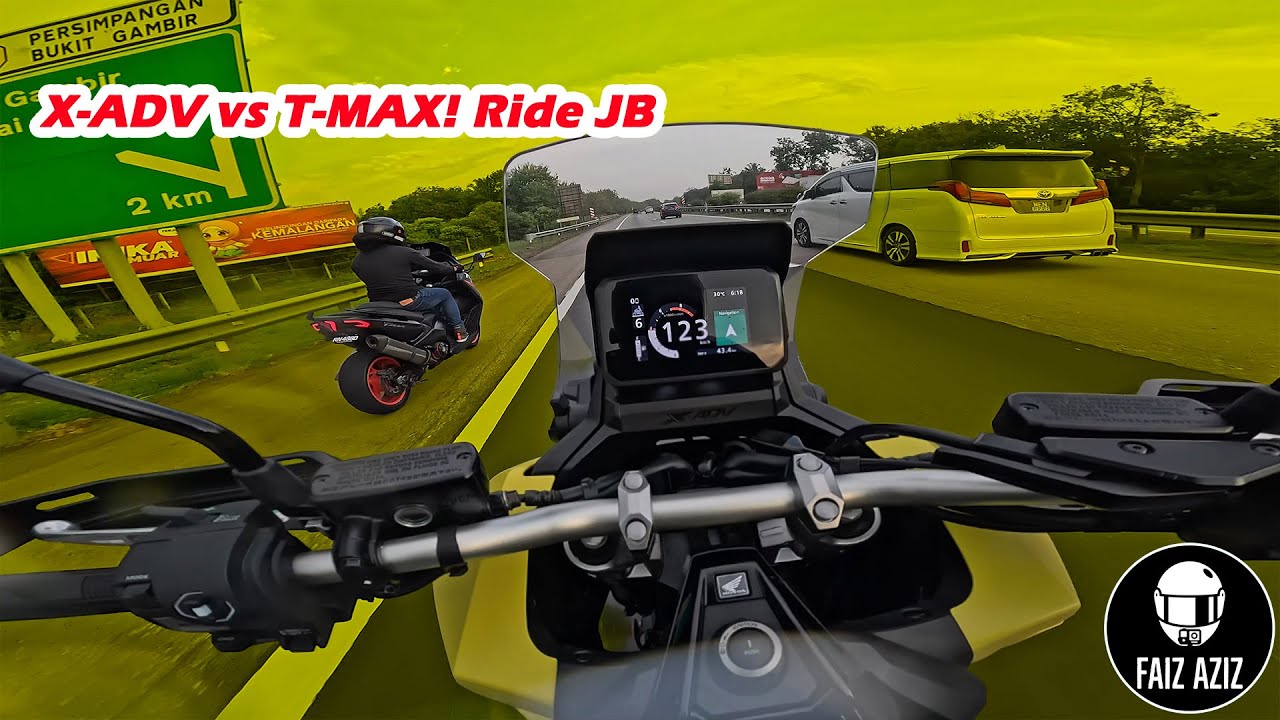 Honda X-ADV 750 & Yamaha T-Max Ride JB, Padu Gila | Vlog E714