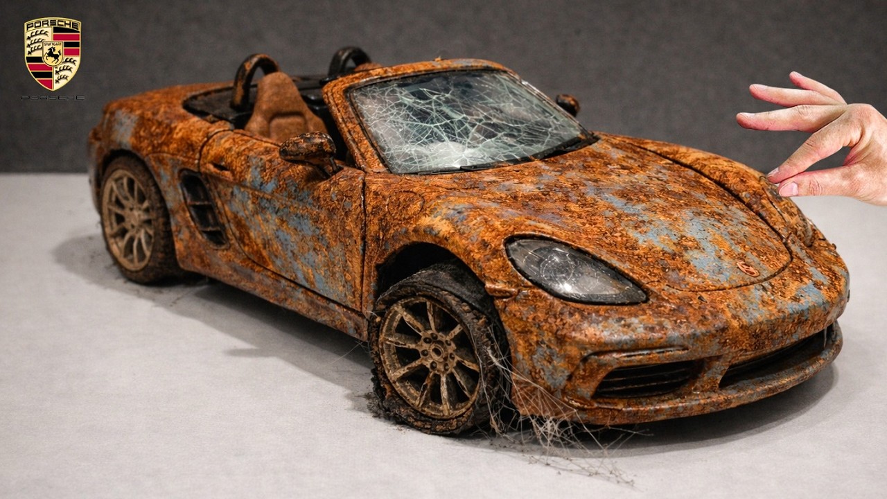 Abandoned Rusty Porsche 718 Boxster Model Car – Full Restoration Back to New