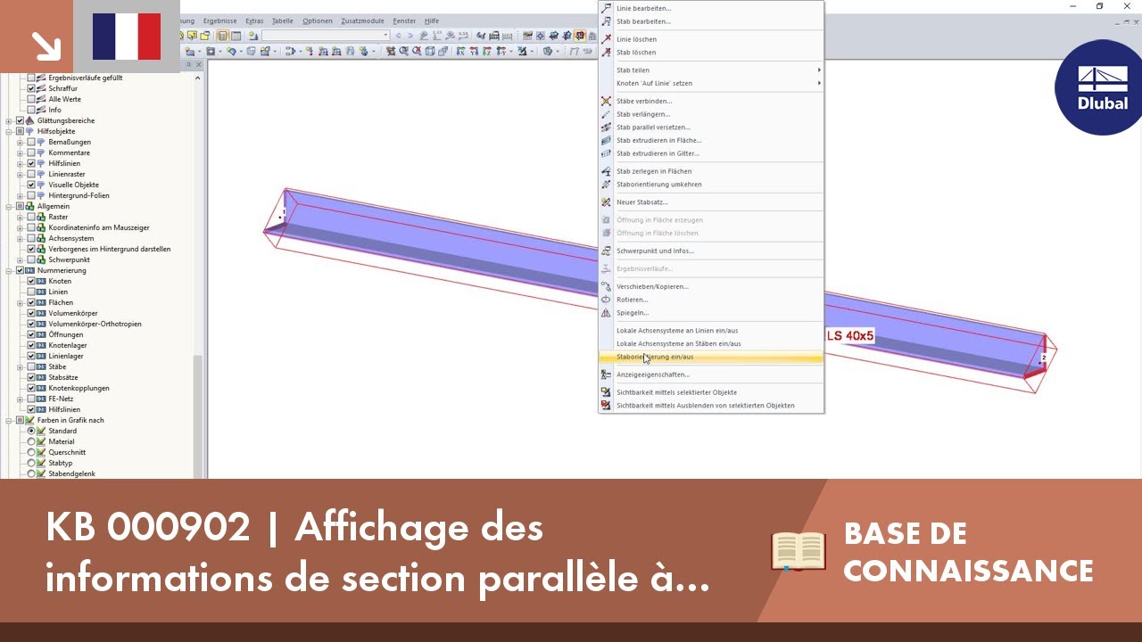 KB 000902 | Affichage des informations de section parallèle à une barre