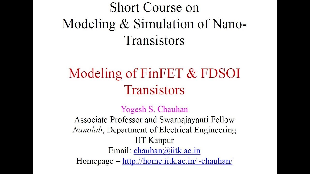 Modeling of FinFET and FDSOI Transistors - MODELING AND SIMULATION OF NANO-TRANSISTORS (Jan. 2019)