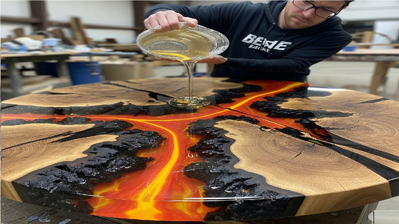 Making Wooden Table GAMING LAVA EPOXY