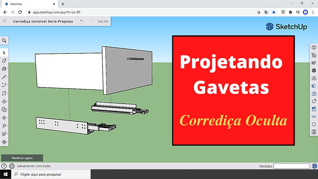 Como Projetar Gavetas com Corrediça Oculta (Invisível).