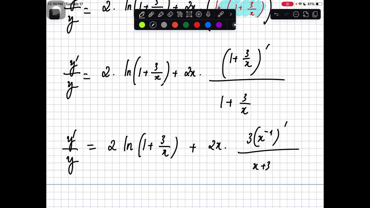 E2.2.1.6. Найдите производную функции y=(1+3/x)^(2x)
