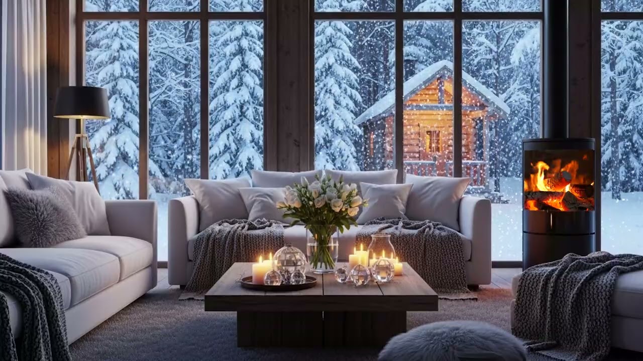 Calm Piano Music Fireplace | Warm Firelight Study Ambience