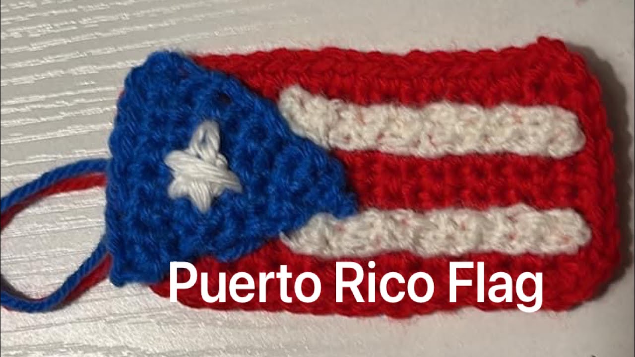 Crochet Applique Puerto Rican 🇵🇷 flag in English | Sub 🇪🇸🇺🇸 episode 23