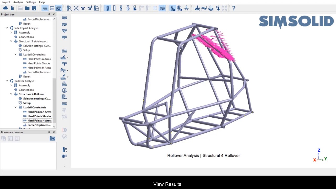 BAJA Roll Cage Static Structural Analysis using SimSolid