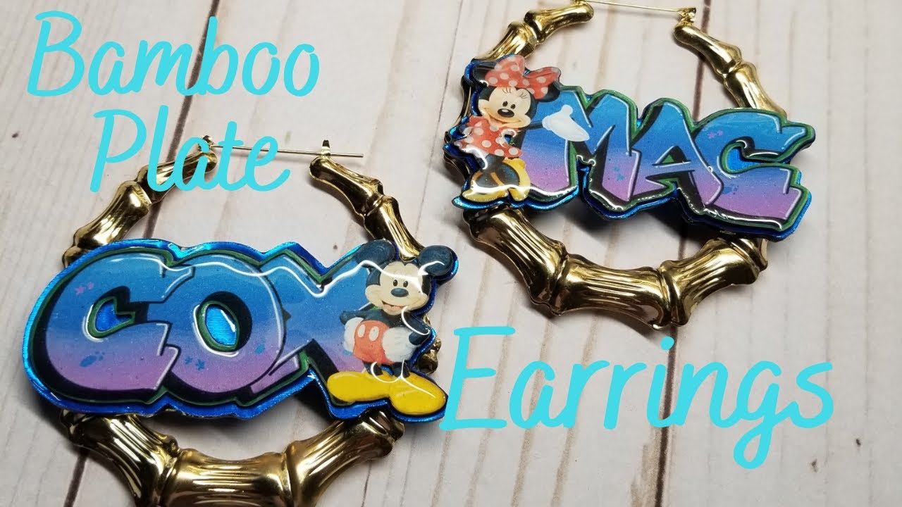 Bamboo Name Plate Earrings