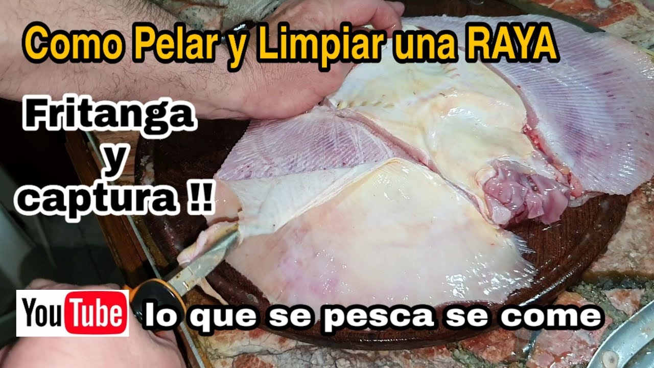 Como pelar y limpiar una Raya  - receta de Raya frita