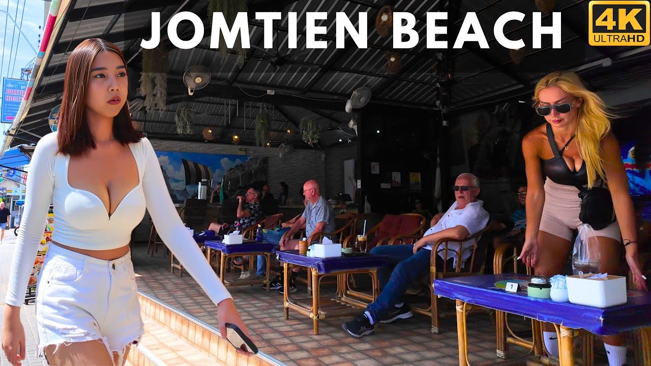 [4K] Walk along Jomtien Beach, Pattaya, Thailand 2024
