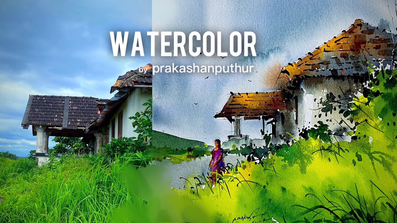 Watercolor demo | beautiful landscape by prakashanputhur