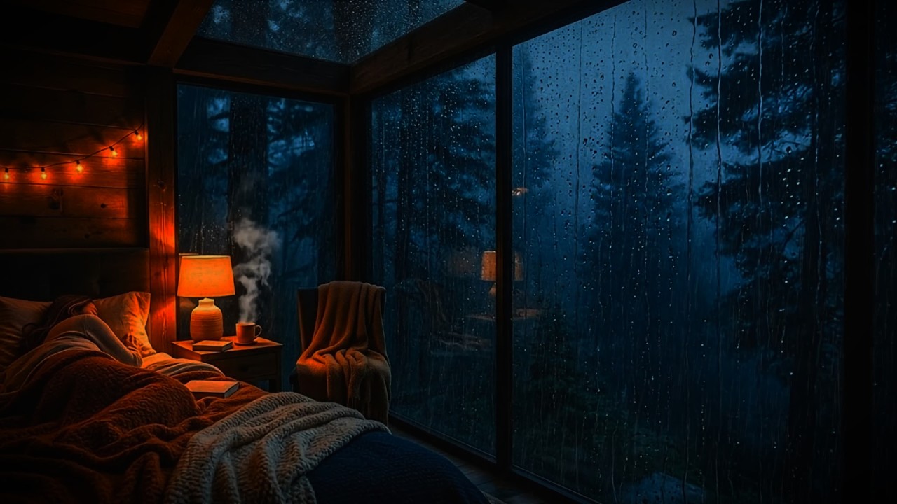 Rain Sounds For Sleeping (No Ads) | Heavy Rain Sounds on Window for Deep Sleep & Relaxing Night