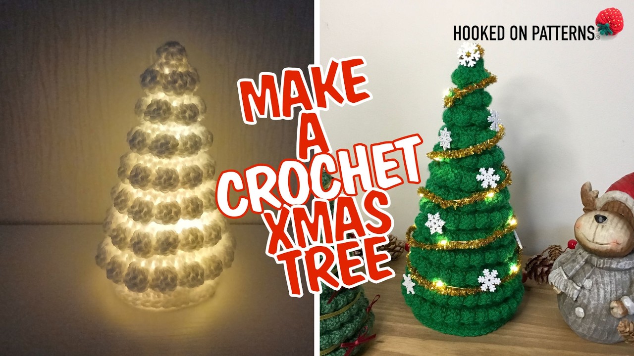 Free Tabletop Christmas Tree Full Video Tutorial - Festive Crochet Decorations by Hooked On Patterns