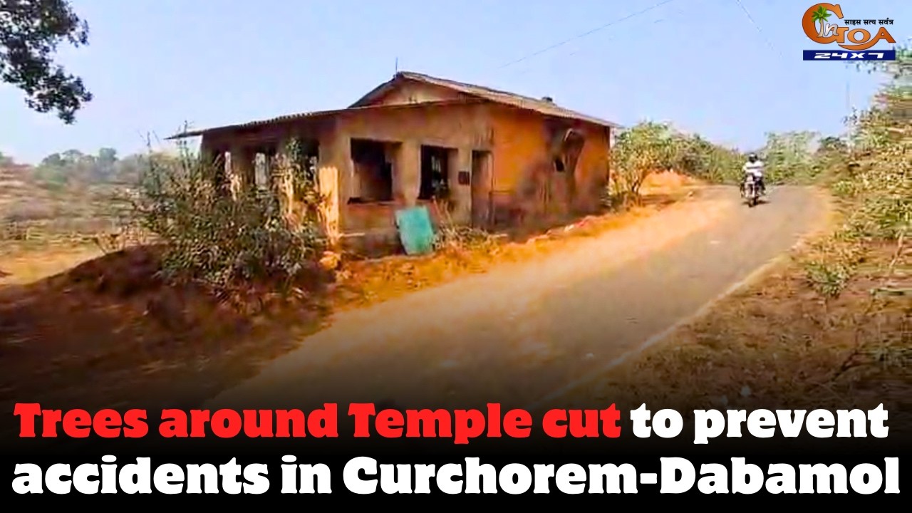 Trees around Temple cut to prevent accidents in Curchorem-Dabamol.