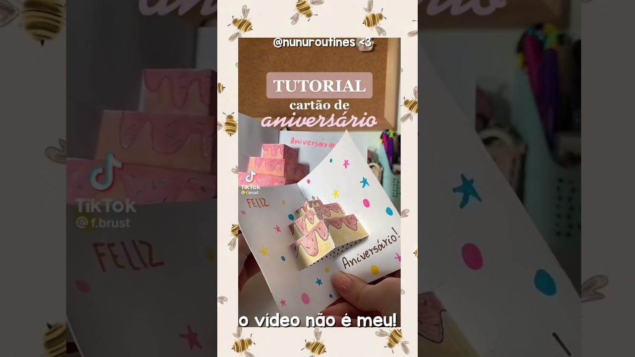 Ideias de cart&atilde;o de anivers&aacute;rio 🎂 ☆ #tutorial #preppy #iniciante #amovcs #aesthetic