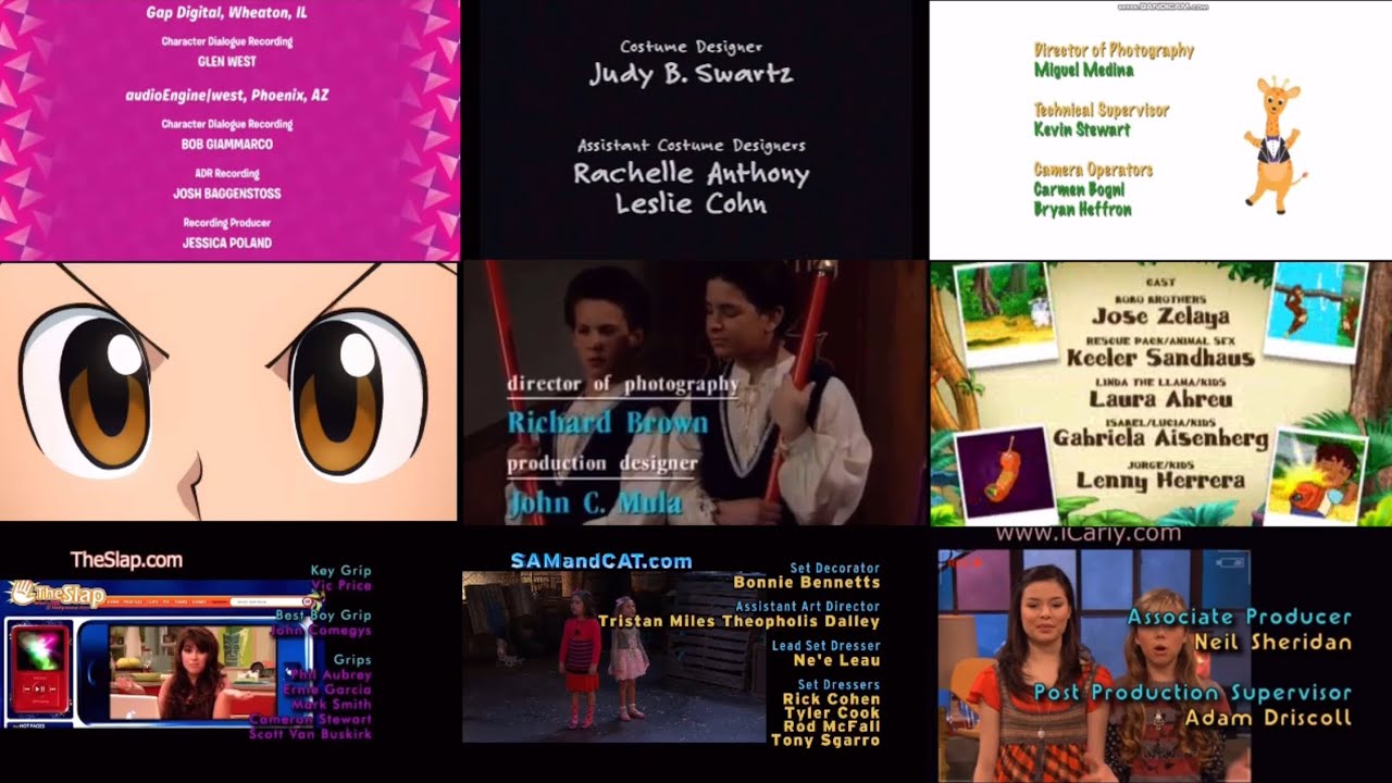 VeggieTales, M-K & A, Blue, HXH, BMW, Diego, Vic, Sam+Cat, iCarly, BE Credits Remix