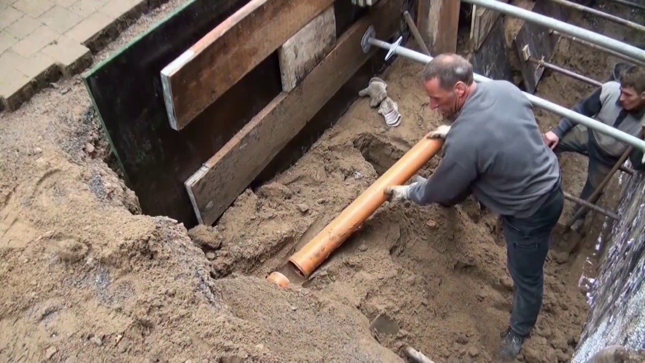 Einsturz gefährdete Baugrube - Wasserschaden saniert, Firma K.Timreck