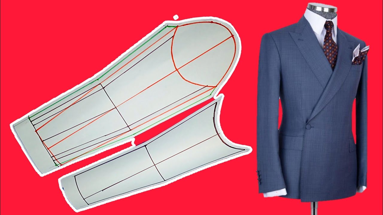 HOW TO SEW COAT SLEEVE pt[2] || Drafting 2 piece sleeve || cut jacket sleeve #diy #pattern #suit