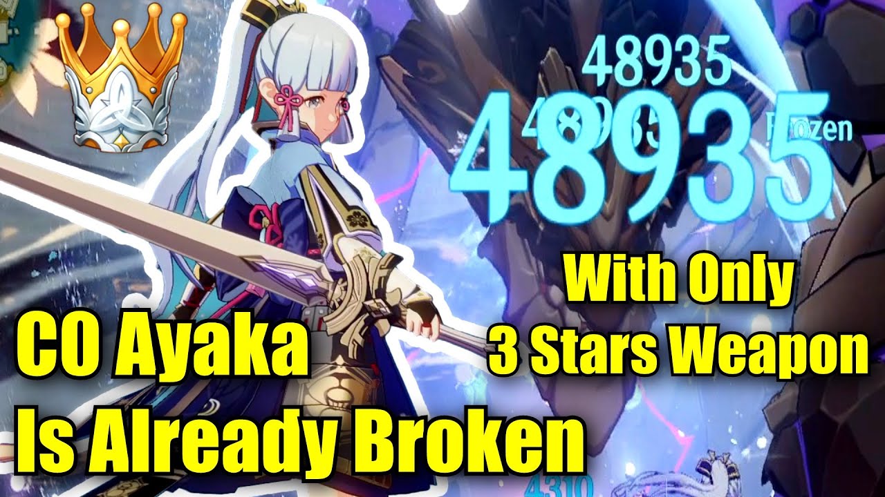 C0 Ayaka With 3 Star Weapon is Already BROKEN !! -  Harbinger of Dawn Showcase