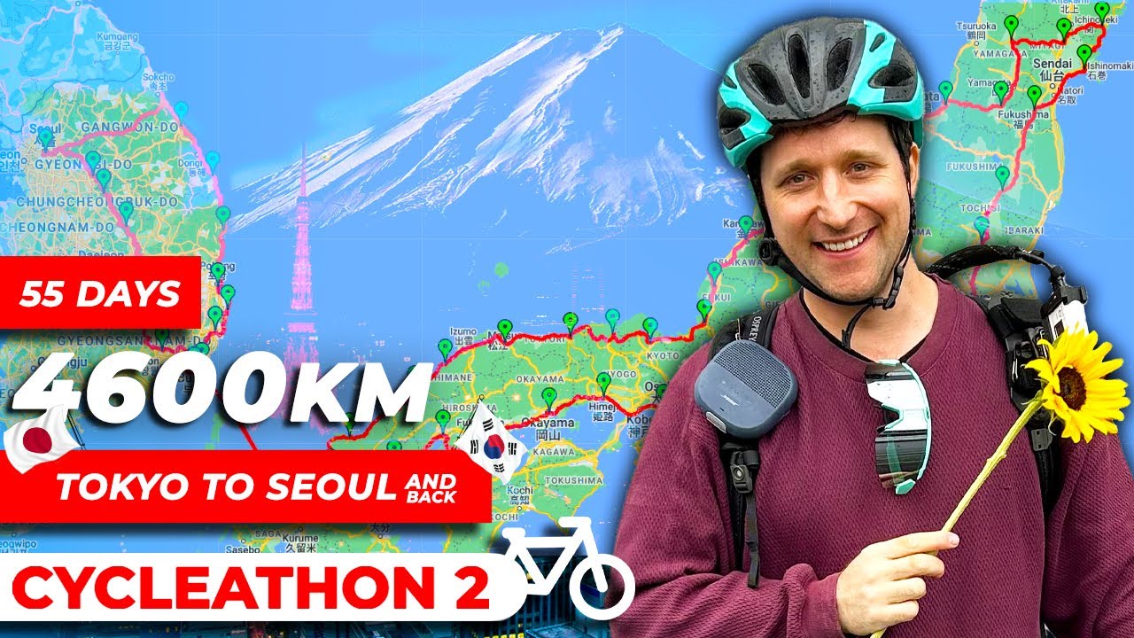 I spent 55 days cycling Tokyo to Seoul and back again! (4600km / 2800mi) | Cycleathon 2