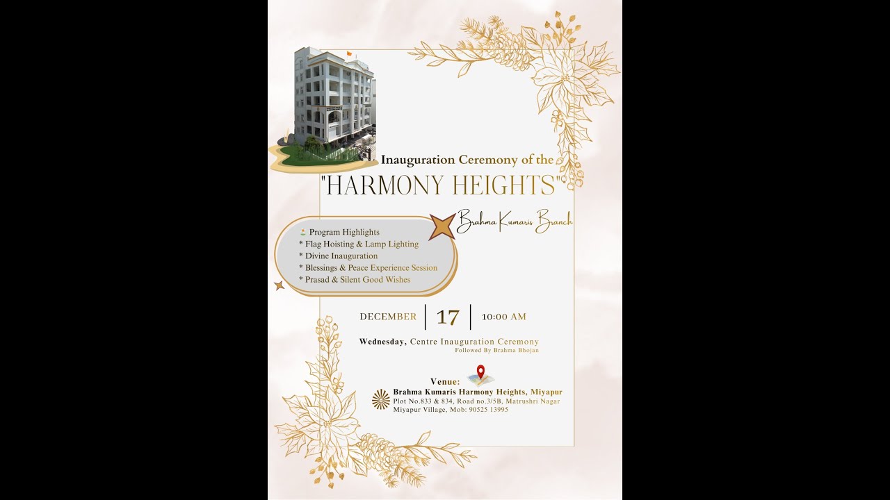 Inaugural Ceremony of Harmony Heights | Brahma Kumaris, Miyapur,17-12-2025