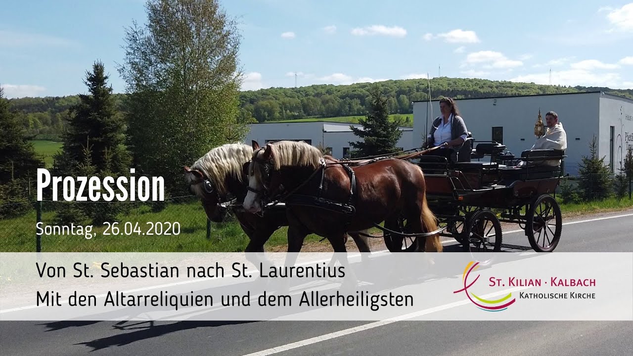 Prozession mit Allerheiligstem durch Mittelkalbach | Katholische Kirche St. Kilian Kalbach
