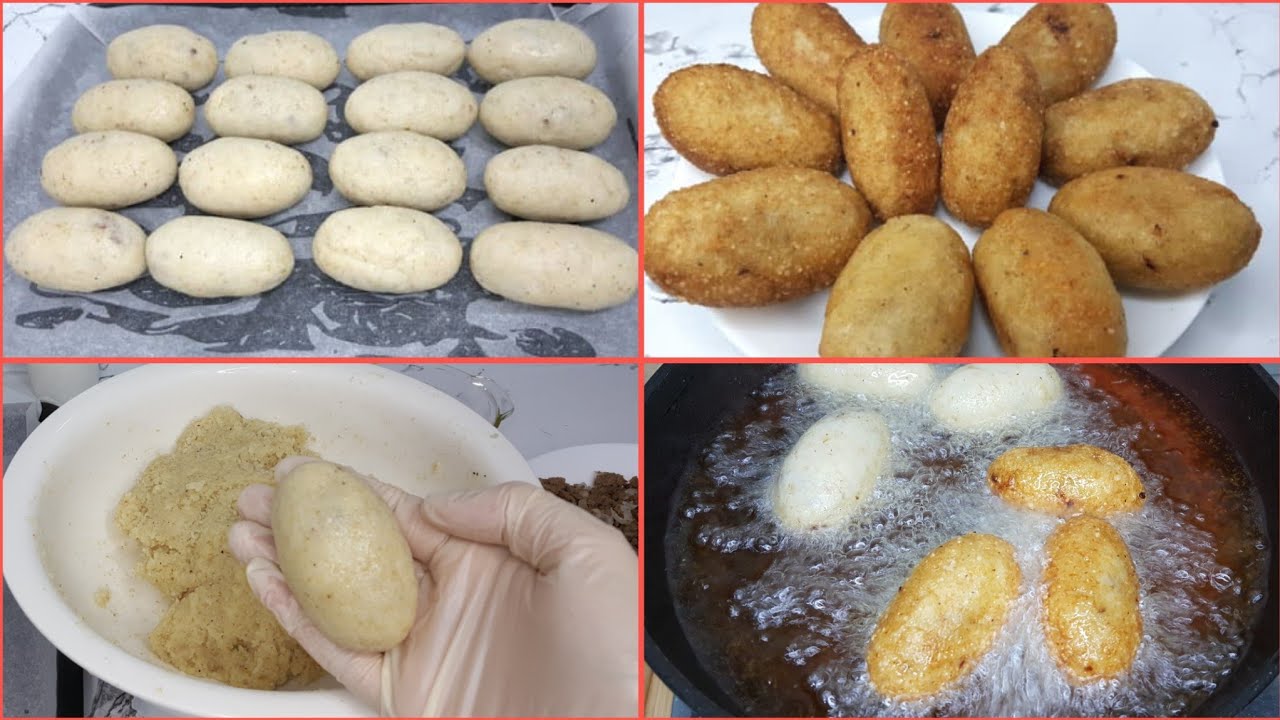 كبة برغل مقلية بدون لحم بالقشر ولا مكينة|مطبخ قرة العين