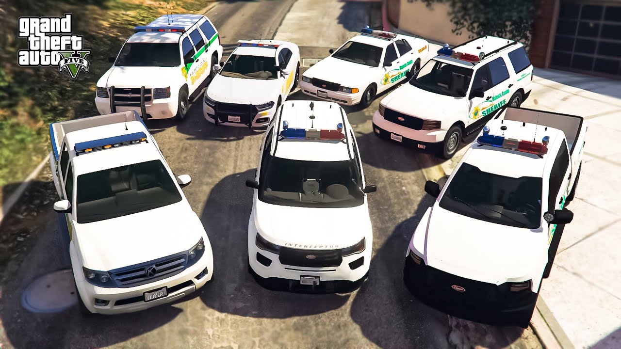 GTA V - Franklin Stealing MAJESTIC COUNTY Sheriff Department Vehicles in GTA V! | (GTA V roleplay)