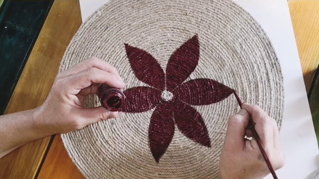 Halat ipi ile duvar tabağı