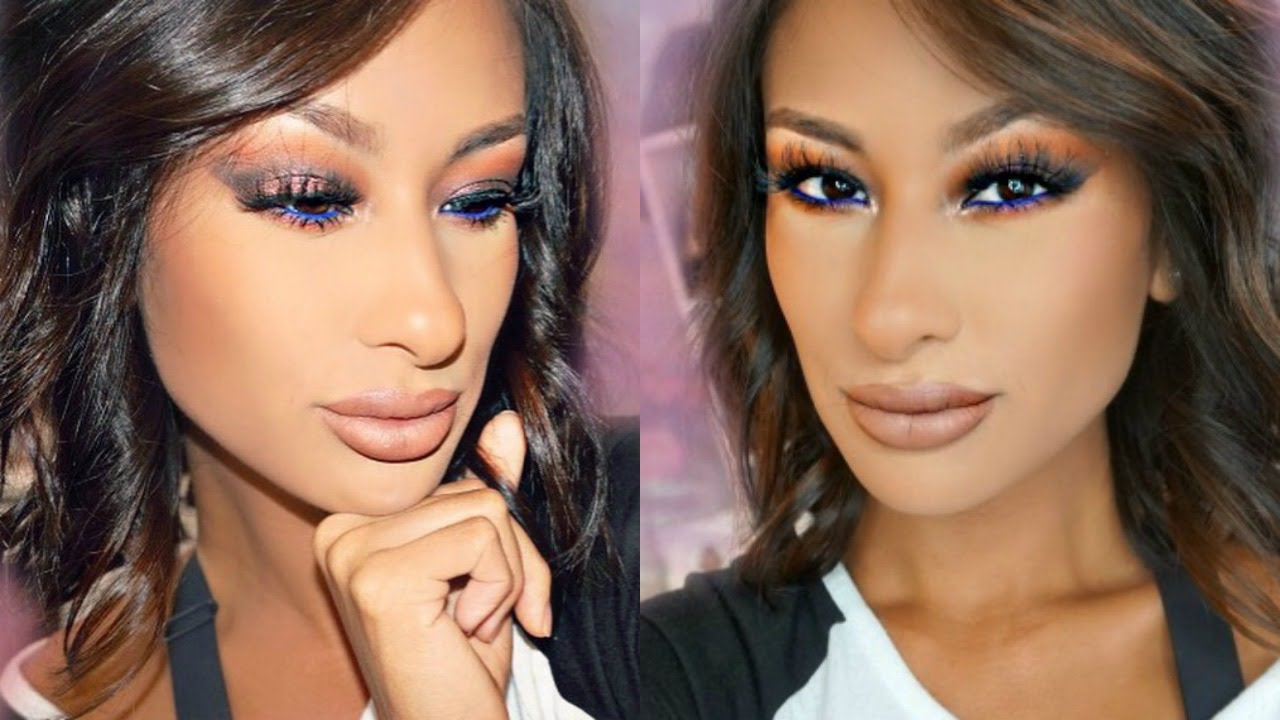 Purple & Orange Smokey Eye-Brown Nude Lip | Tutorial (GORG for brown eyes)