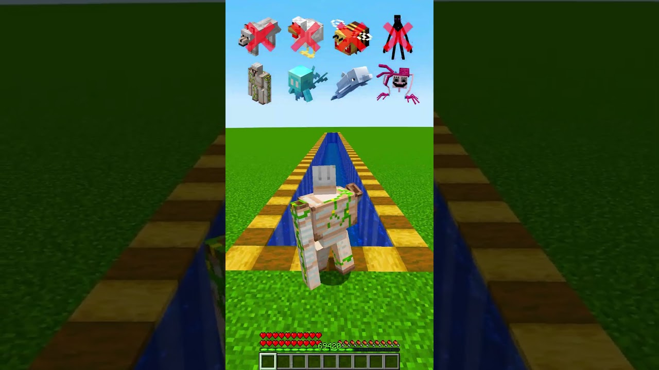 MINECRAFT WATER POOL VS MOB'S ABILITY🤯 (SIGMA BOY) #minecraft #shorts