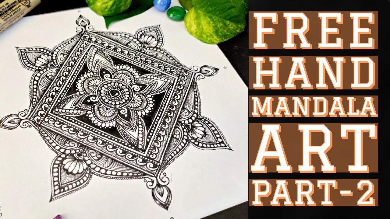 Freehand Mandala Art #2 | MANDALA ART for BEGINNERS STEP BY STEP | NO COMPASS NO PROTRACTOR MANDALA