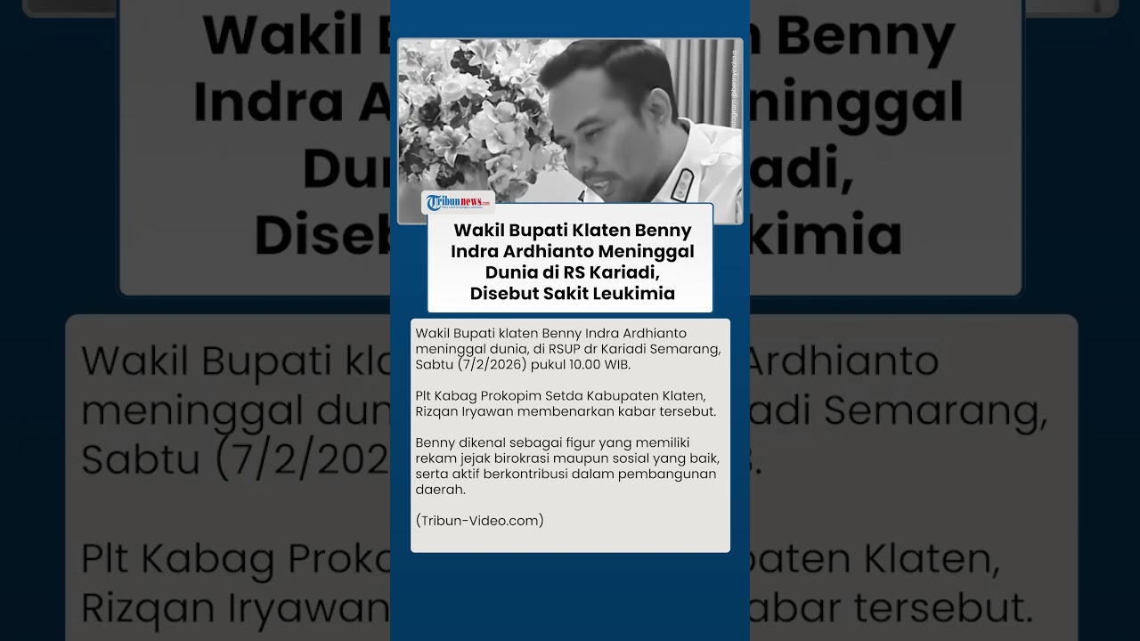 Wakil Bupati Klaten Benny Indra Ardhianto Meninggal Dunia di RS Kariadi Semarang