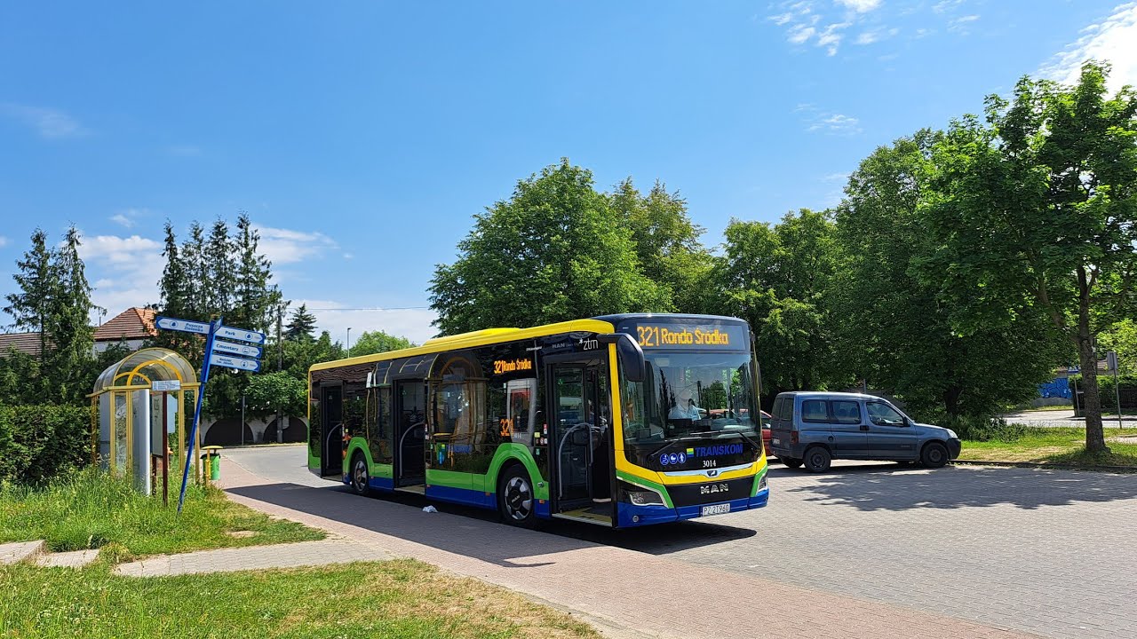 Transkom Czerwonak | Linia 321 | MAN NL280 Lion's City 12 EfficientHybrid #3014 | Kierunek Kicin