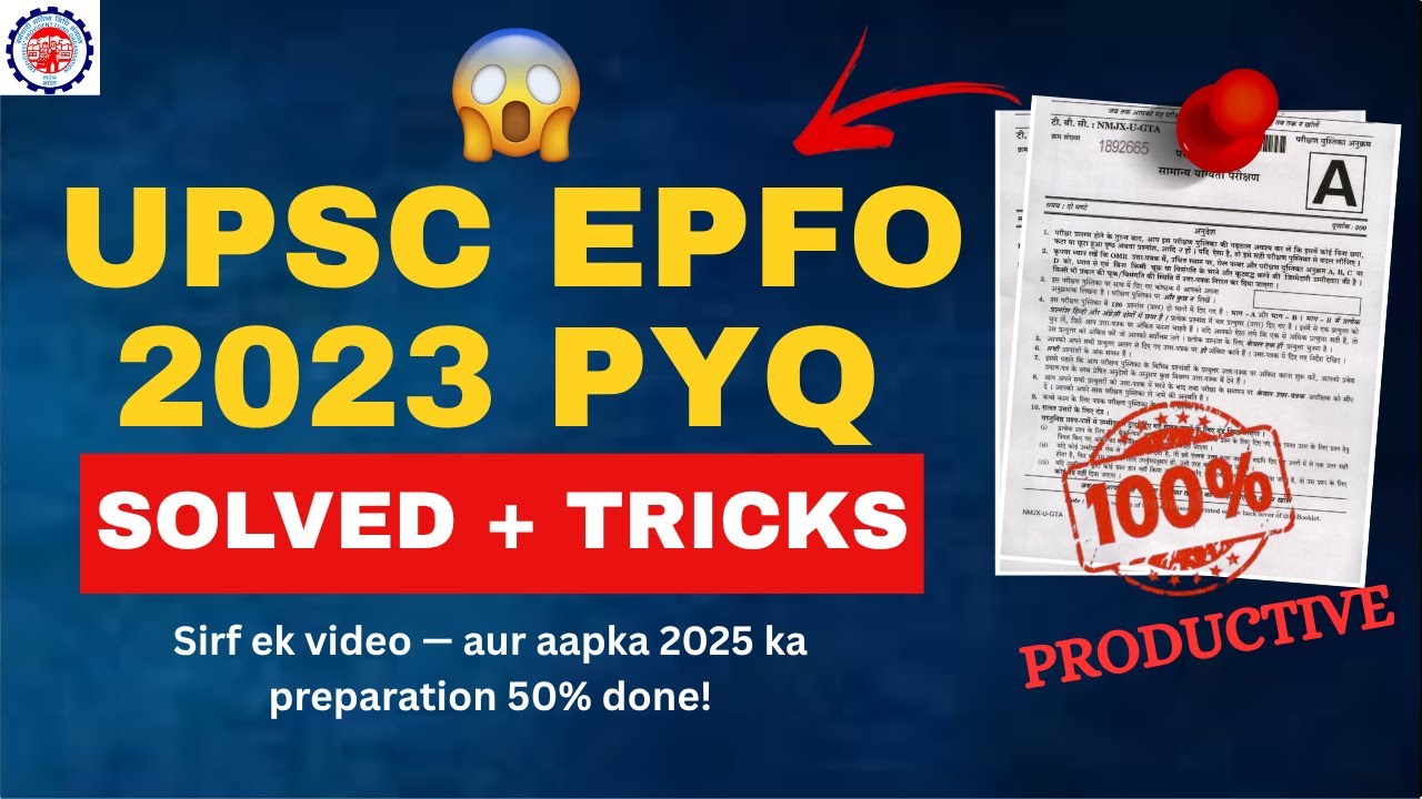 😱UPSC EPFO 2023 PYQ Full Paper Analysis | 100 Questions with Smart Tricks | Officer Bano Marathon 🔥