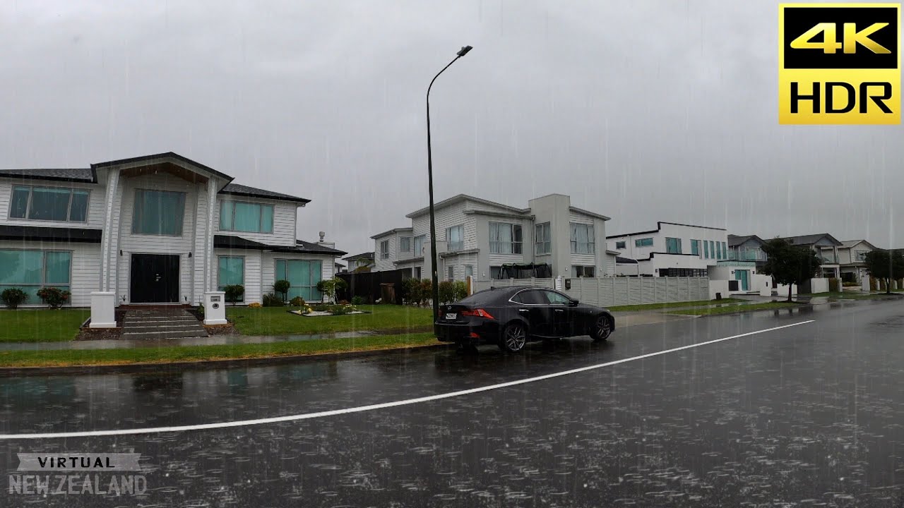 【4K HDR】Walking In The Heavy Rain South Auckland New Zealand!