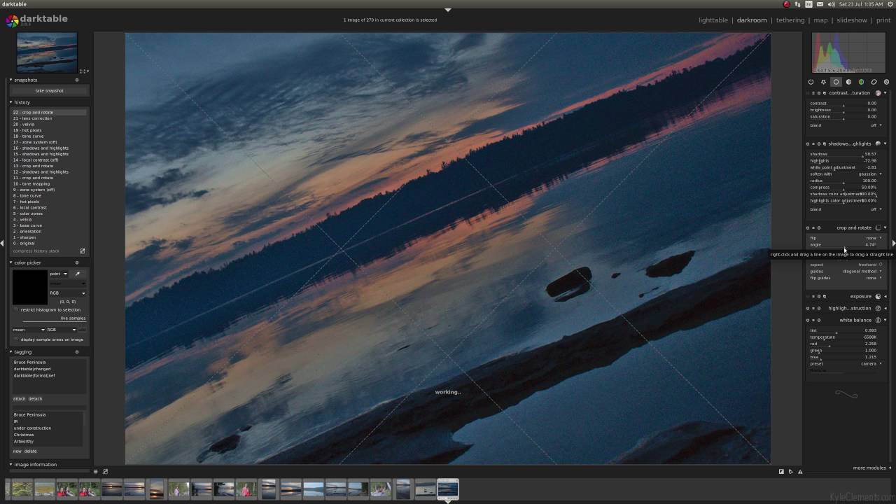 How to Straighten the Horizon in Darktable.