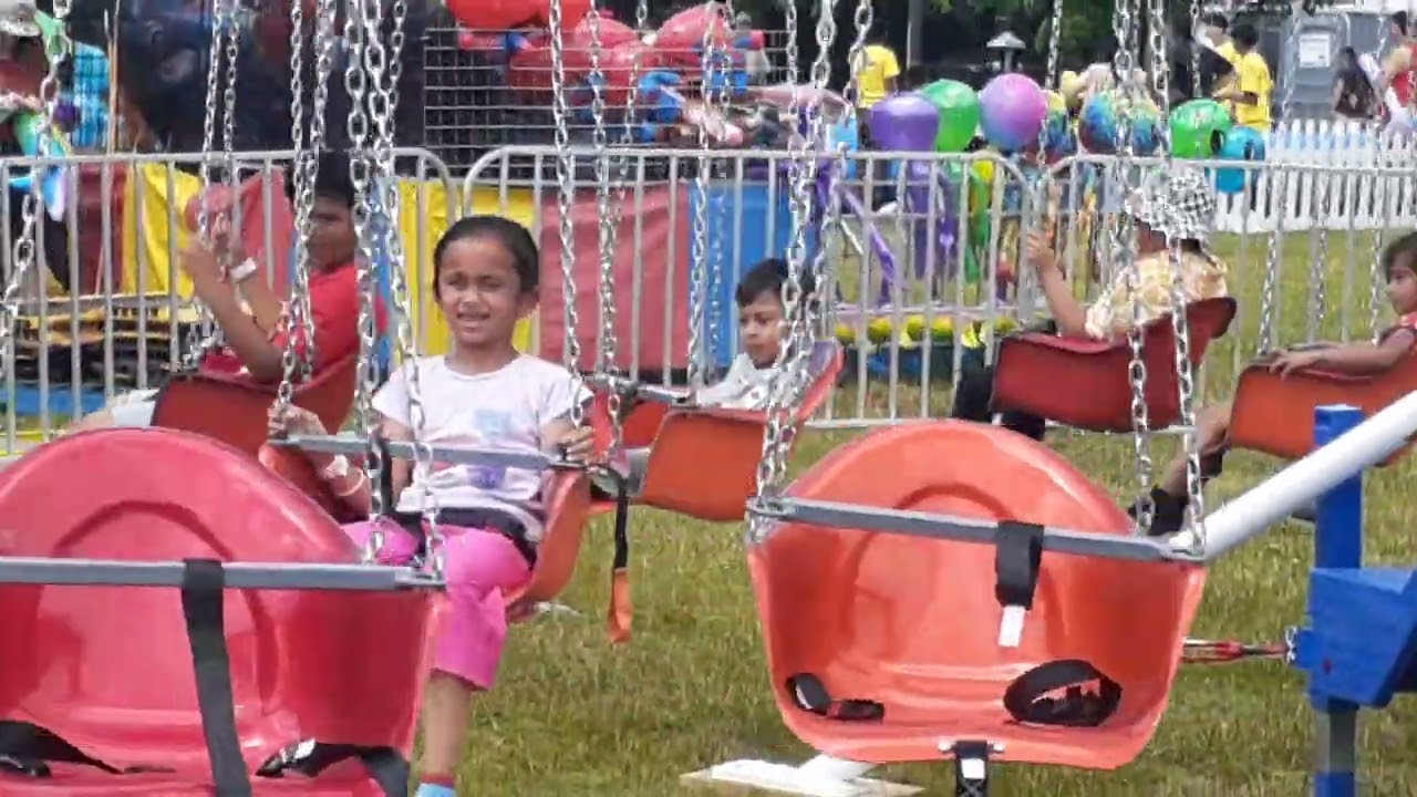 Bounce house and carnival for family on Canada Day at Chinguacousy Park