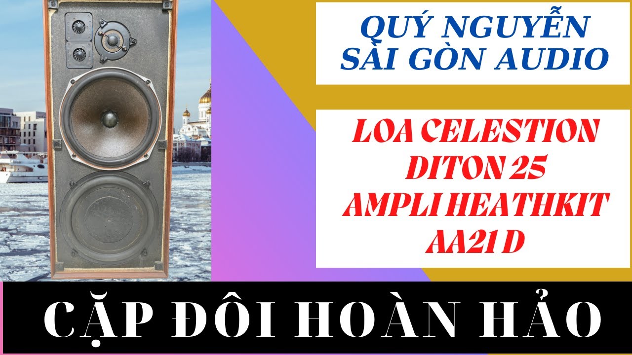 Loa Celestion Diton 25 ghép ampli Heathkit AA21D.made in USA