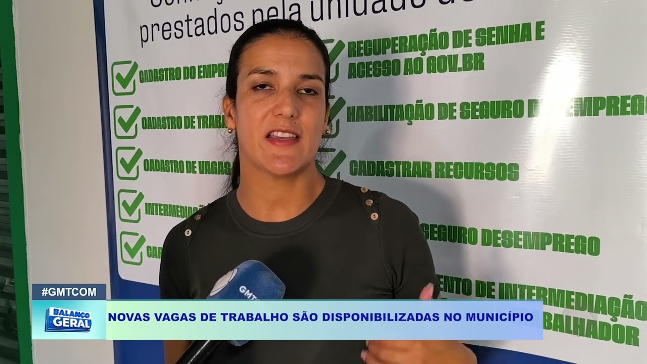 NOVAS VAGAS DE TRABALHO SÃO DISPONIBILIZADAS NO MUNICÍPIO