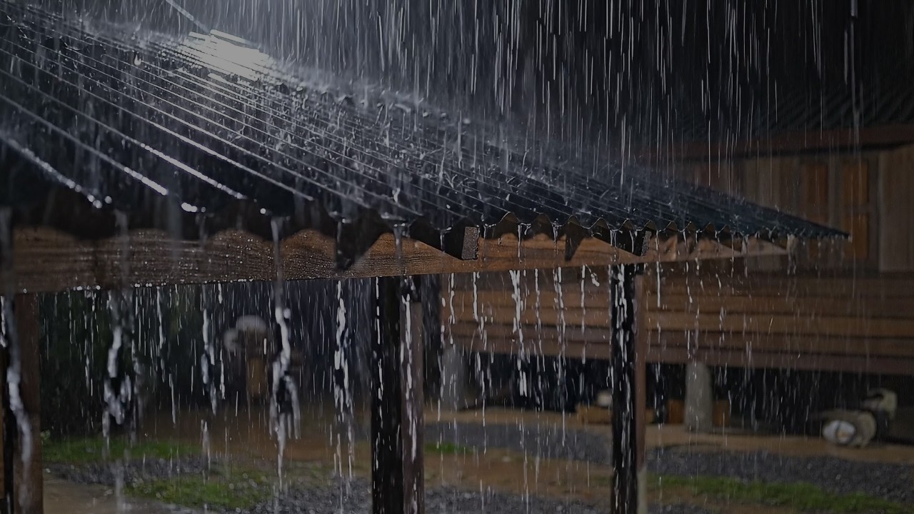 8 Hours of Continuous Rain in the Dark | Rain Straim Sleep Sounds to Cure Insomnia