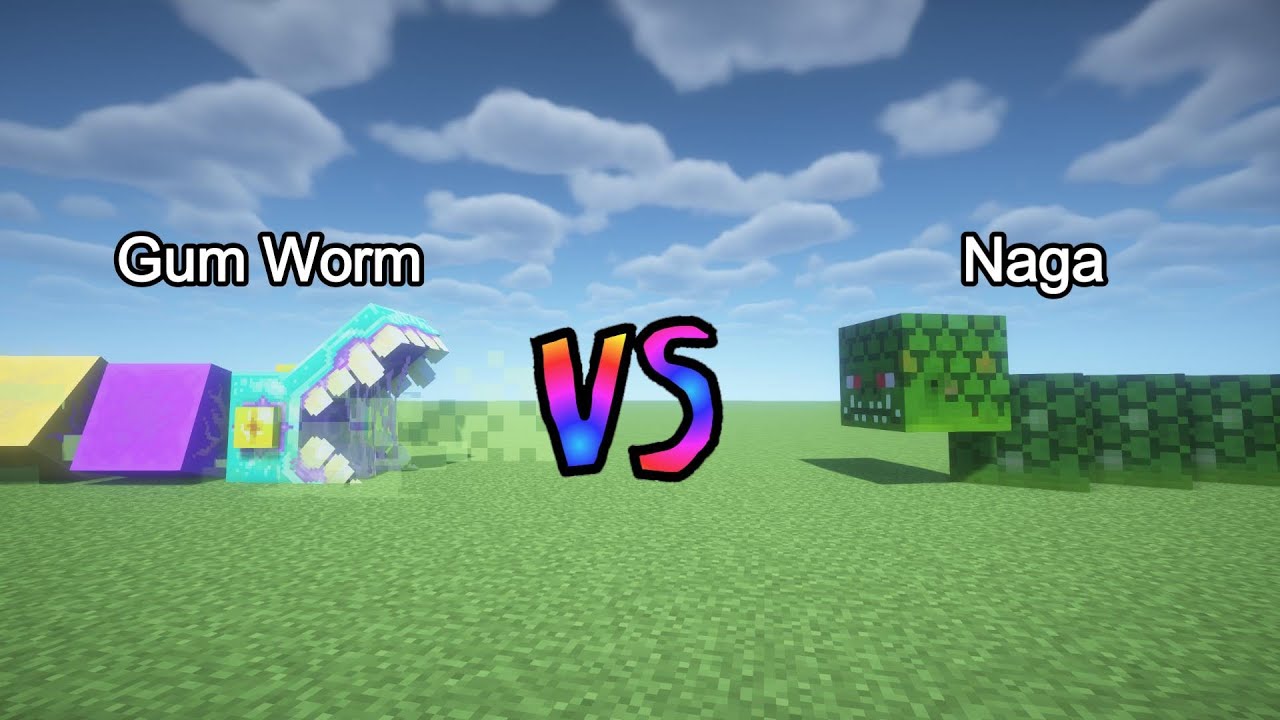 Gum Worm vs Naga | Minecraft  Mob Battle