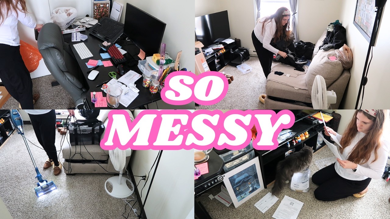 CLEAN WITH ME | home office reset