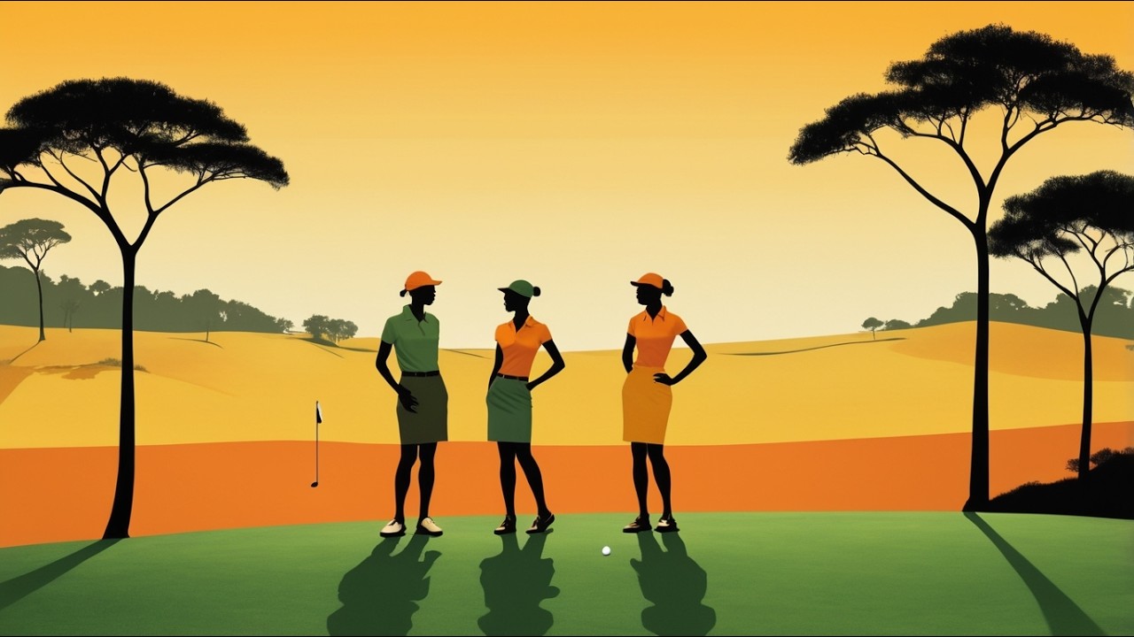 Latin Jazz Grooves Meet Tropical Golf Abstract Art