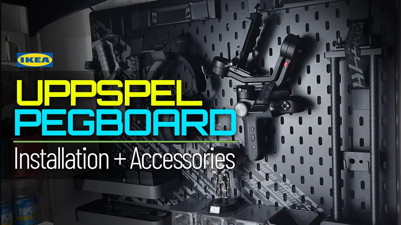 Ikea UPPSPEL Pegboard and Accessories Installation #ikea #uppspell #pegboard #organizer