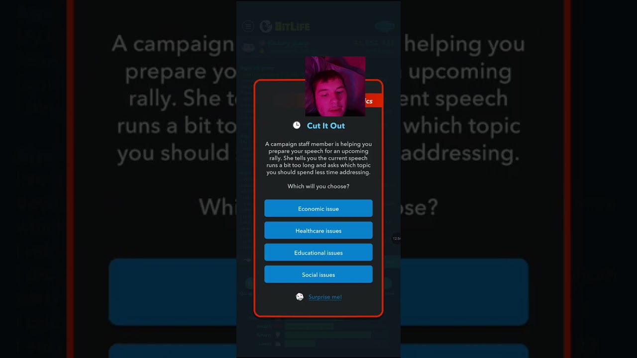 Bitlife of me trying to run for president but failed