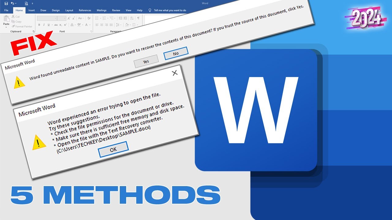 Исправление ошибки Word: найдено нечитаемое содержимое || Word обнаружил ошибку при попытке откры...